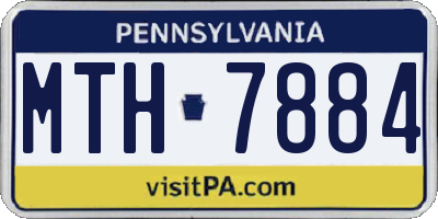 PA license plate MTH7884