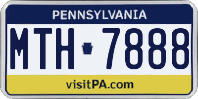 PA license plate MTH7888