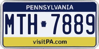 PA license plate MTH7889