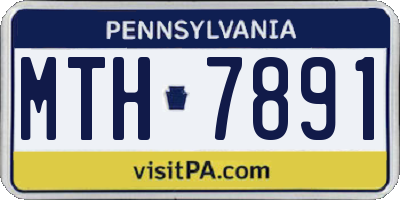 PA license plate MTH7891