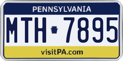 PA license plate MTH7895