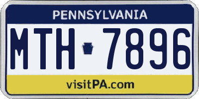 PA license plate MTH7896