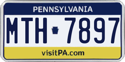 PA license plate MTH7897