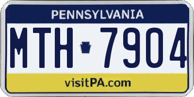 PA license plate MTH7904