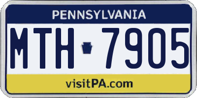 PA license plate MTH7905