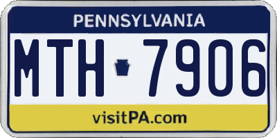 PA license plate MTH7906