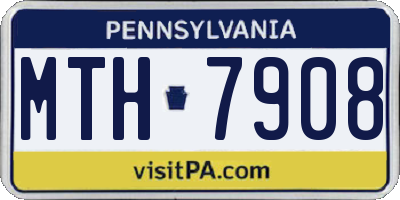 PA license plate MTH7908