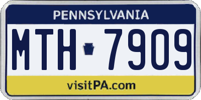 PA license plate MTH7909