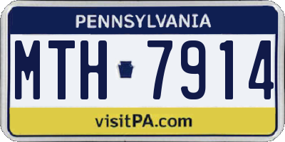 PA license plate MTH7914