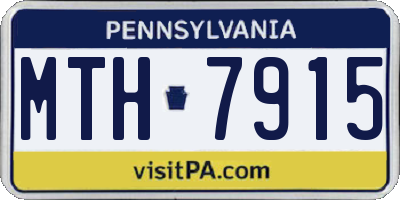 PA license plate MTH7915