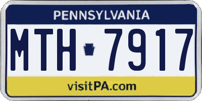PA license plate MTH7917