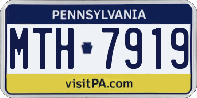PA license plate MTH7919