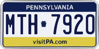 PA license plate MTH7920