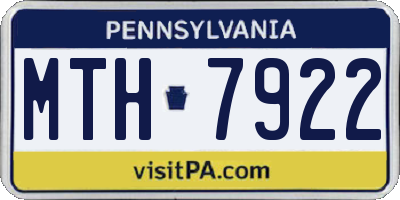 PA license plate MTH7922