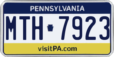PA license plate MTH7923