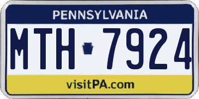 PA license plate MTH7924