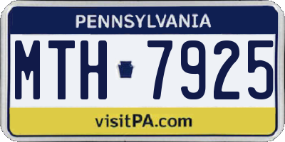 PA license plate MTH7925