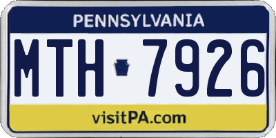 PA license plate MTH7926