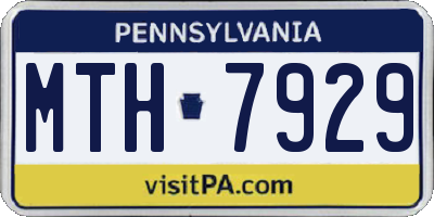 PA license plate MTH7929