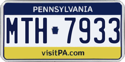 PA license plate MTH7933
