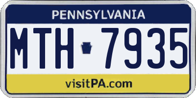 PA license plate MTH7935