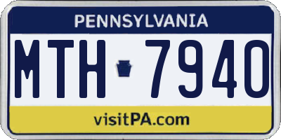 PA license plate MTH7940