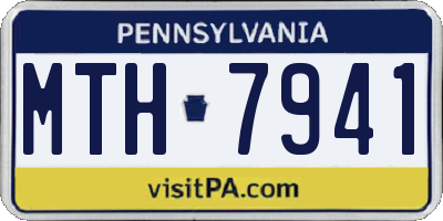 PA license plate MTH7941