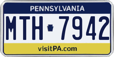 PA license plate MTH7942