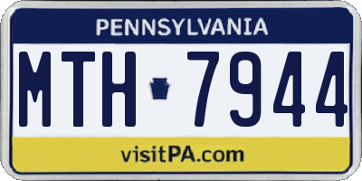 PA license plate MTH7944