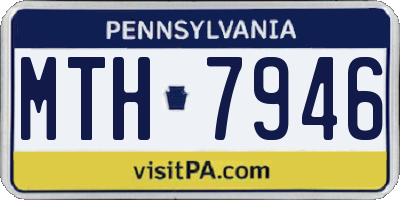 PA license plate MTH7946