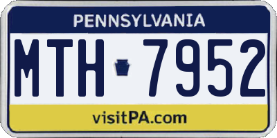 PA license plate MTH7952