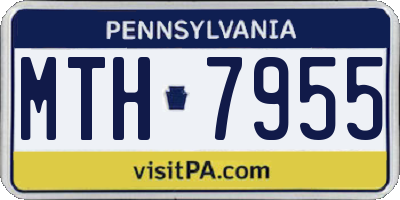 PA license plate MTH7955