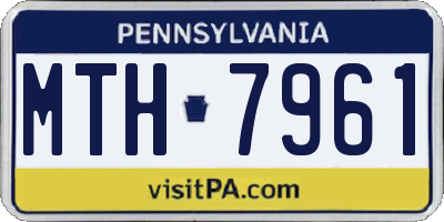 PA license plate MTH7961