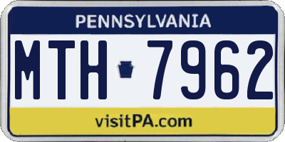 PA license plate MTH7962