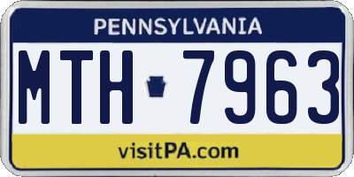 PA license plate MTH7963