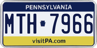 PA license plate MTH7966