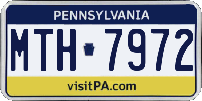 PA license plate MTH7972