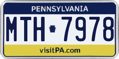 PA license plate MTH7978