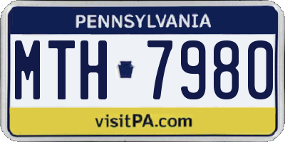 PA license plate MTH7980