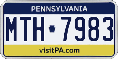 PA license plate MTH7983