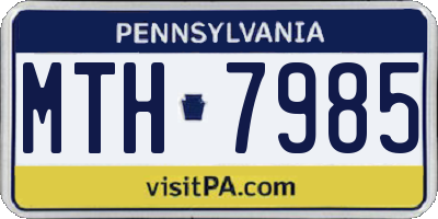 PA license plate MTH7985