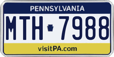 PA license plate MTH7988