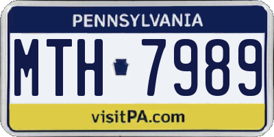 PA license plate MTH7989