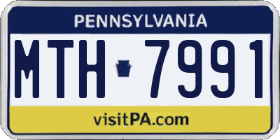 PA license plate MTH7991