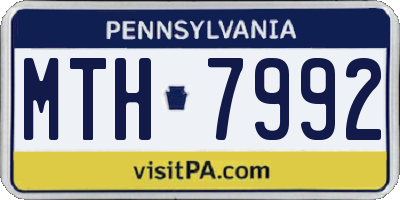 PA license plate MTH7992