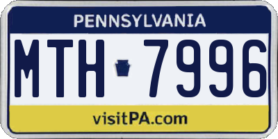 PA license plate MTH7996