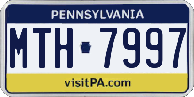 PA license plate MTH7997