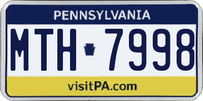 PA license plate MTH7998