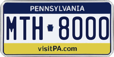 PA license plate MTH8000