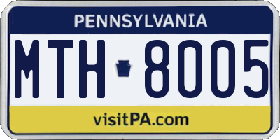 PA license plate MTH8005
